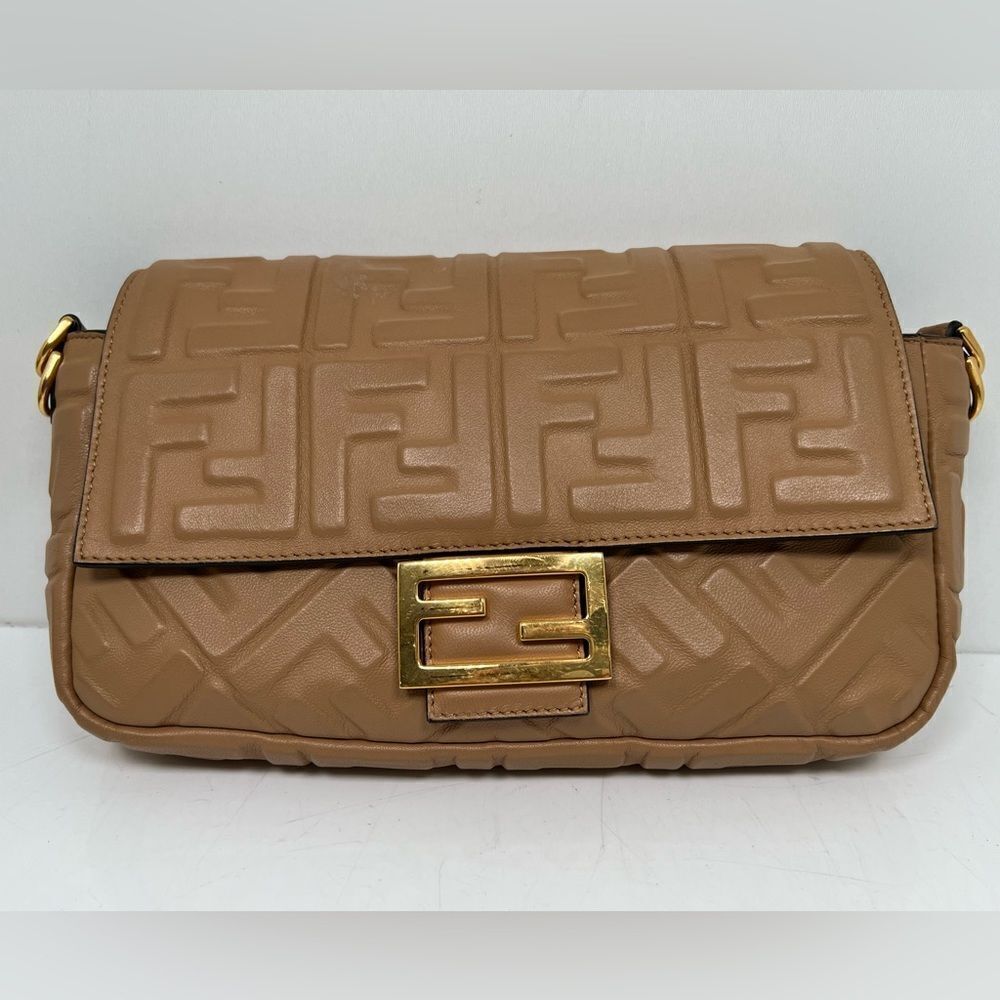 Fendi Baguette Zucca Shoulder Bag Medium brown Leather - Picture 11 of 14